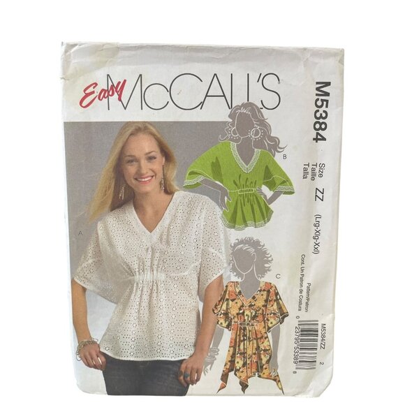 McCall's M5384 Easy Misses' Pullover Tops Size Large-XXL - Picture 1 of 2